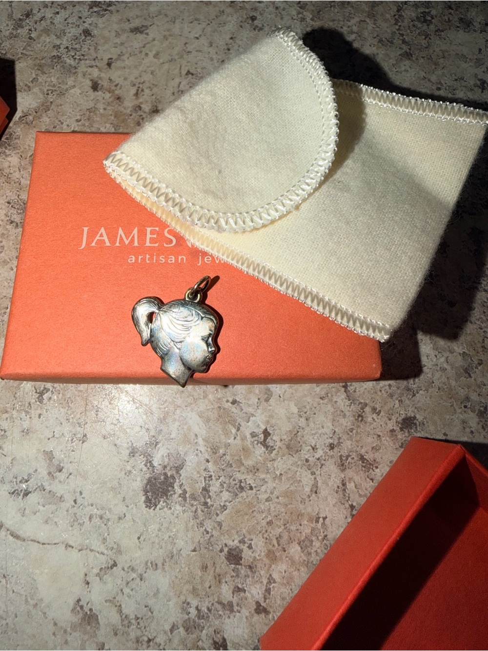 James Avery Girl’s Profile Ponytail Charm Sterling Silver 925 w/ Box & Pouch